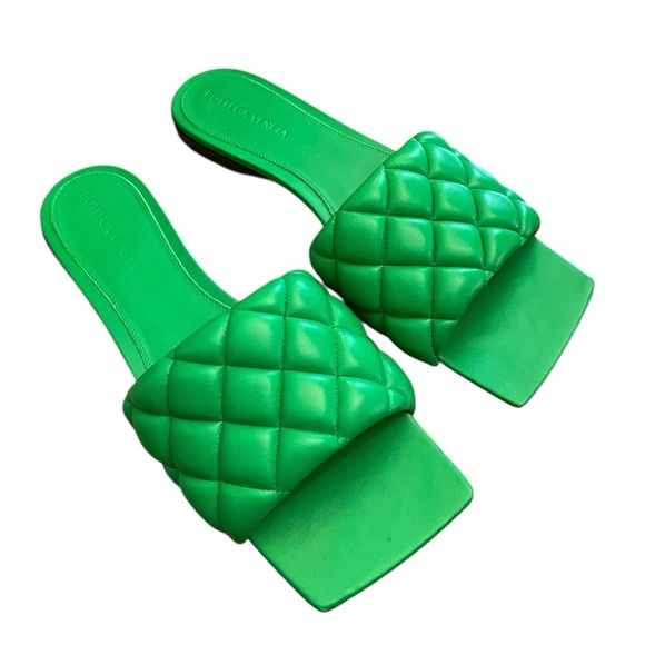 BOTTEGA VENETA Padded Stretch Flat Sandals Green